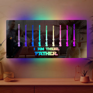 Personalized I Am Their Father Mirror Light Custom Name Light Up Mirror Father's Day Gifts - photomoonlamp