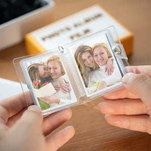 Custom Photo Keychain Mini Couple Photo Album Pendant Gift for Her
