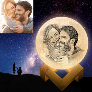 Custom 3D Print Couple Photo Moon Lamp Picture Light Personalized Engraved Moon Lamp Best Festival Gift For Him/Her