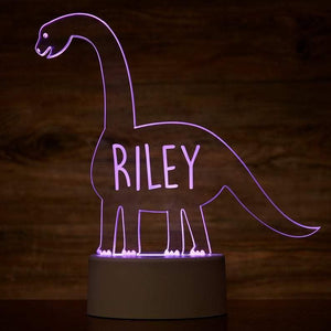 Personalized Triceratops Dinosaur Lamp With Custom Name Night Light Kid's Bedroom Decor Children's Night Light