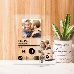 Anniversary Gifts Music Album Cover Glass Art Personalized Photo Plaque Gifts For Her