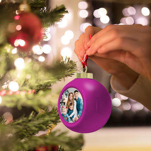 Custom Photo Christmas Spherical 6cm Christmas Tree Ornaments Personalized Home Decoration