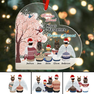 Custom Family Clip Art Personalized Name Memorial Heart Ornament Christmas Gifts - photomoonlamp