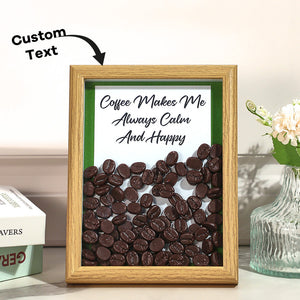 Custom Text Hollow Frame With Coffee Beans Inside Unique Gifts For Men - photomoonlamp