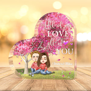 Custom Heart Plaque Love Couple Personalized Hairstyle Clothes and Name Cartoon Valentine's Gifts - photomoonlamp