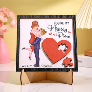 Gifts for Her/Him Personalized Wooden Plaque You Are My Missing Piece - photomoonlamp