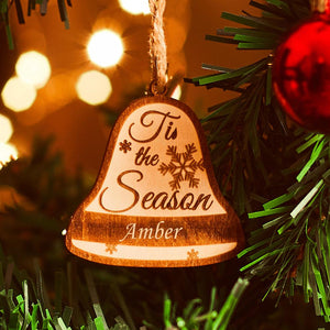 Personalized Christmas Wooden Bell Hanging Decoration For