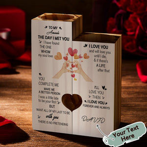 Personalized Handmade Wooden Candlesticks Gift for Lover