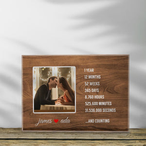 Anniversary Gifts for Him Custom Photo Plaque with Couple Names Home Decor