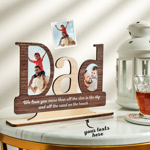 Custom Photo Engraved Ornaments Creative Father's Day Wooden Gifts - photomoonlamp