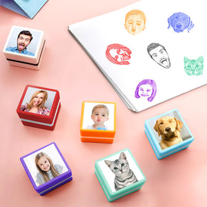 Custom Portrait Stamp Personalized Photo Pet Stamps Gifts for Pet Lover - photomoonlamp