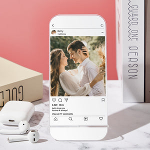 Personalized Instagram Plaque Custom Photo Plaque Best Photo Gift for Lover - photomoonlamp