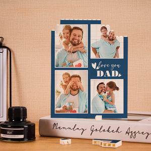 Custom Photo Building Block Puzzle Vertical Building Photo Brick for Father's Day Gift