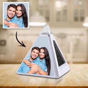 Custom Couple Photo Multi-Function Triangle Alarm Clock Bedroom Alarm Clock