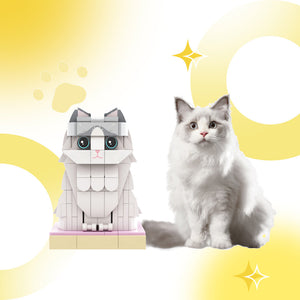 Fully Body Customizable 1 Cat Photo Custom brick figures Small Particle Block Customized Cat Only