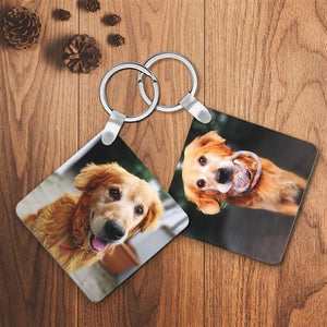 Personalized Photo Keychain Custom Square Keychain For Pet