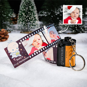 Custom Photo Film Roll Keychain Baby Birthday Theme Camera Keychain Christmas Day Gift - photomoonlamp