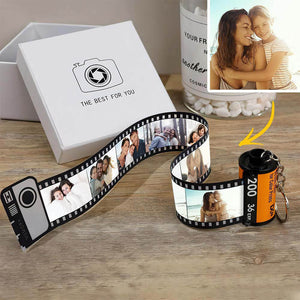 Personalized Film Roll Keychain with Pictures Customized Photo Keyring
