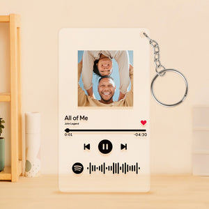 Spotify Glass Art Acrylic Music Keychain Custom Scannable Music Code Music Plaques Wedding Gifts