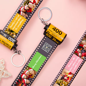 Her Camera Film Roll Keychain Personalized Name and Text