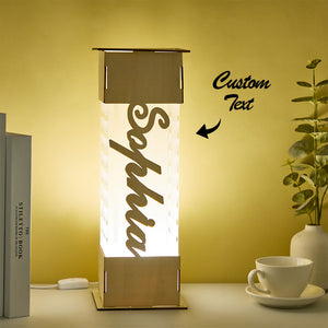 Personalized LED Lamp Custom Name Wooden Acrylic Night Light Birthday Gift - photomoonlamp