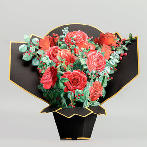 Black Rose Flower Pop up Bouquet for Anniversary for Mother's Day