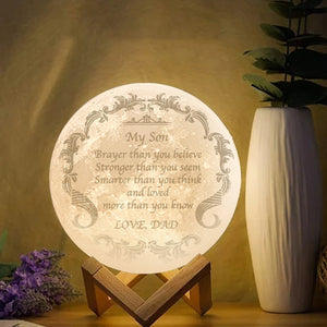 Engraved Moon Lamp Personalized 3D Moon Lamp Best Gifts - Touch Two Colors 15cm-20cm Available