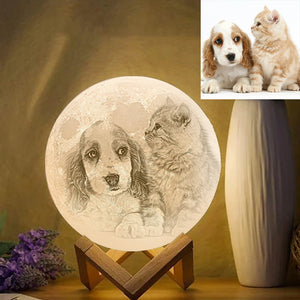 Custom Pet 3D Moon Lamp With Photo Lovely Cat & Dog Picture Lamp