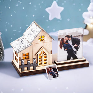 Custom Photo Mini Lighted House Personalized Wooden Night Light Decor For Christmas Day - photomoonlamp