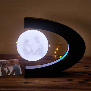Custom Photo Magnetic Moon Lamp 3D Rotating Light Gift For Men - photomoonlamp