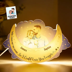 Custom Photo LED Lamp Personalized Name Night Light Love You Longer Anniversary Gifts for Him or Her - photomoonlamp