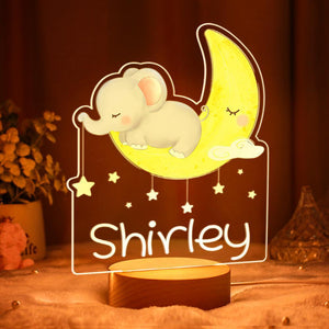 Personalized Baby Gifts Nursery Decor Elephant Night Light Girl Nursery Lamp
