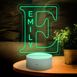 Personalized Up Letter E Custom Name Sign Light Led Alphabet Night Lamp Birthday Gifts Text Engraved