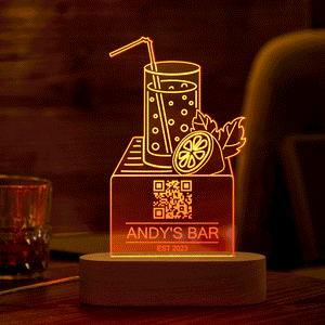 Personalized Qr Code Lemon Juice Night Light 7 Colors Acrylic 3D Lamp Father's Day Gifts - photomoonlamp