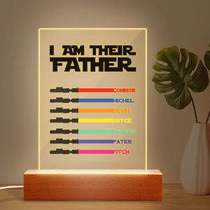 Personalized I Am Their Father Night Light Acrylic Light Saber Plaque Father's Day Gifts - photomoonlamp