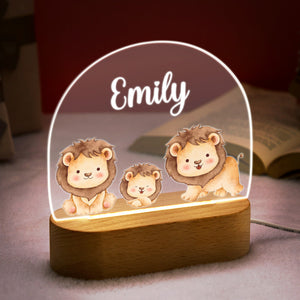 Personalized Name Cute Lion Night Light Custom Name Nursery Room Lamp Gift For Kids - photomoonlamp