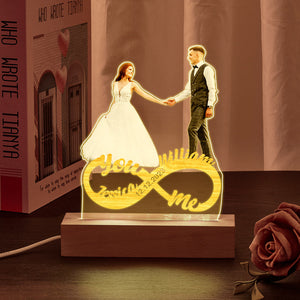 Personalized Photo Night Light Custom Infinity Couple Lamp Romantic Valentine's Day Gifts - photomoonlamp