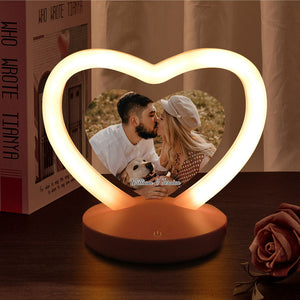 Personalized Photo Night Light Custom Heart-Shaped Lamp Romantic Valentine's Day Gift for Her - photomoonlamp