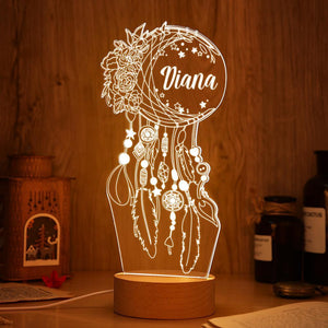 Personalized Dreamcatcher Desk Bedside Lamp Custom Night Light Table Lamp Host Gift