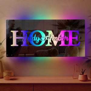 Custom Name Mirror Light Family Love Home Gift - photomoonlamp