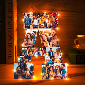 Custom Photo Letter Night Light Personalized  Initial Name Lamp  Room Wall Decor - photomoonlamp