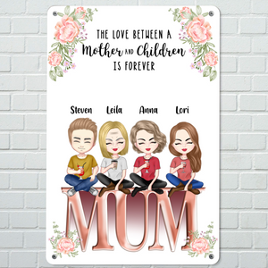 Mother's Day Gift Personalized Iron Poster Photo Wall Decor MUM and Children 8 in x12 in