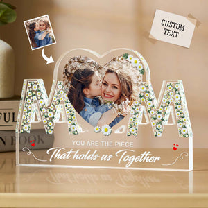 Personalized Photo MOM Shaped Acrylic Plaque Custom Home Decoration Mother's Day Gift - photomoonlamp