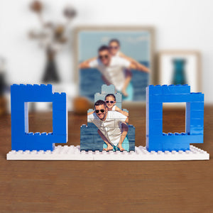 Personalized Dad Photo Building Brick Puzzles Photo Block Father's Day Gifts - photomoonlamp