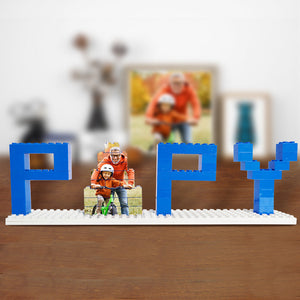 Personalized Papy Photo Building Brick Puzzles Photo Block Father's Day Gifts - photomoonlamp