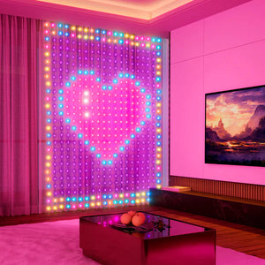 APP Controlled LED Curtain Lights RGB Multi-Color Smart Bluetooth Subtitle Curtain Lights - photomoonlamp