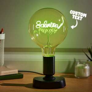 Custom Text Edison Filament Lamp  Decorative Soft Yellow Light Bulbs Personalized Vintage LED Modeling Light