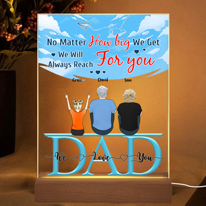 Father's Day Gift Personalized Acrylic Plaque Gifts for Dad Back View Lamp