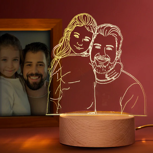 Father‘s Day Gifts Photo Lamp 3D LED light Engraved Portrait Night Light