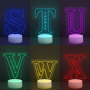 Personalized Alphabet Letter LED Light Night Lamp Birthday Gift Custom LED Engraved Lamp